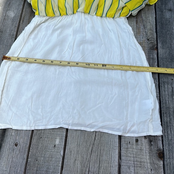 EUC Jealous Tomato Yellow, Cream and Navy Striped Dress - Picture 13 of 16